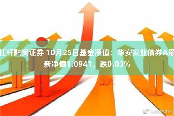 杠杆融资证券 10月25日基金净值：华安安业债券A最新净值1.0941，跌0.03%