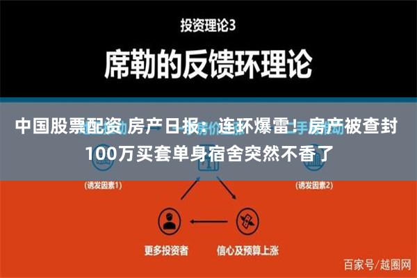 中国股票配资 房产日报：连环爆雷！房产被查封 100万买套单身宿舍突然不香了